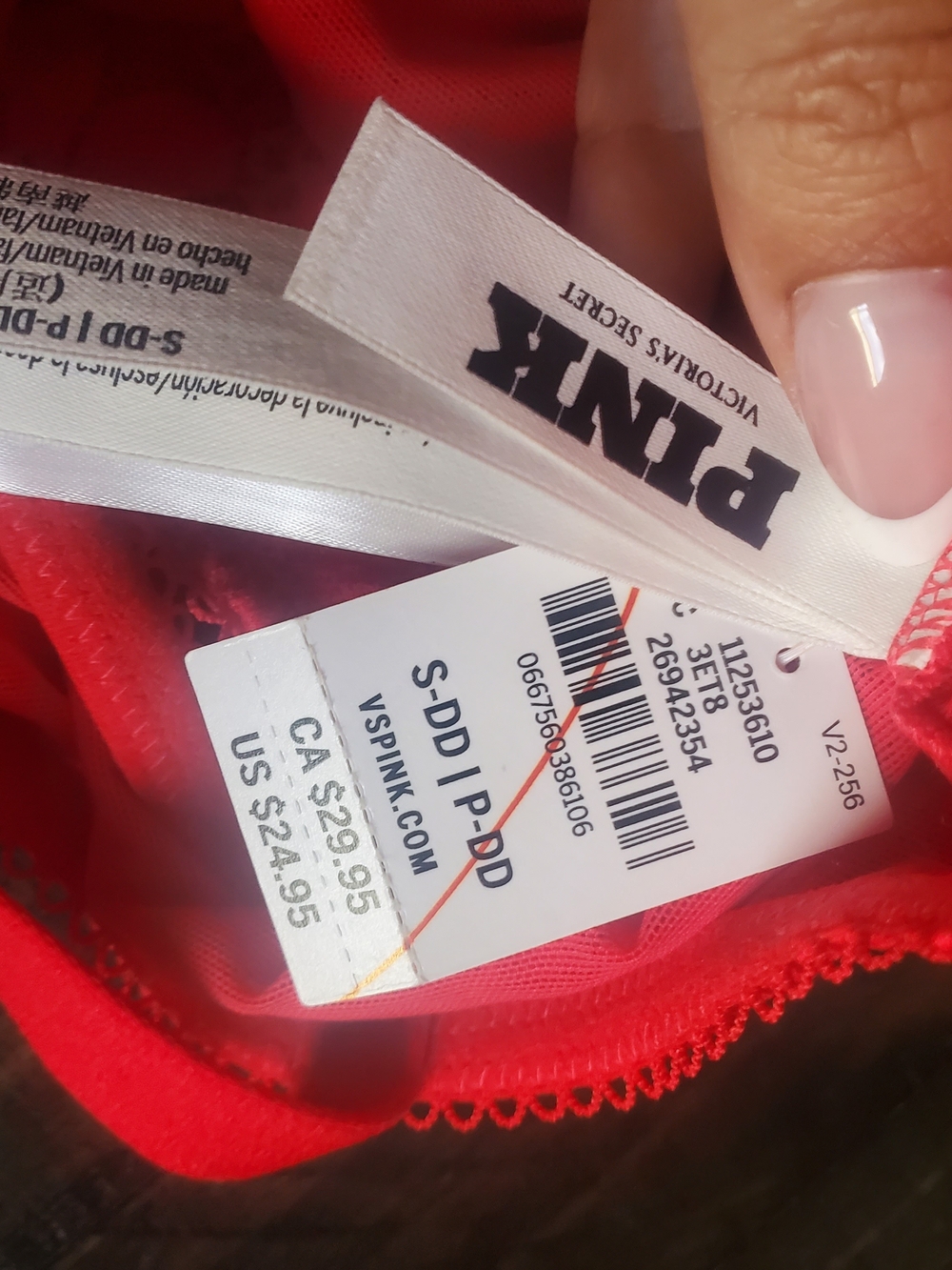 PINK Victoria's Secret Bright Red Lace Bralette - Picture 3 of 3